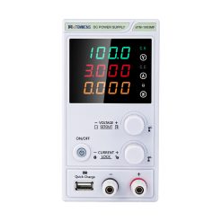 eTM-1003MF, 0-100V 0-3A Switching Regulated DC Bench Power Supply Mini with 4-Dight LED Display, Quick Charge USB Port, Output Switch