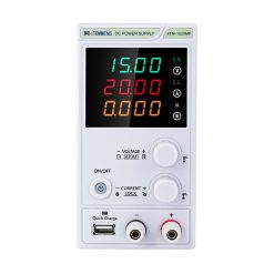 eTM-1520MF, 0-15V 0-20A Switching Regulated DC Bench Power Supply Mini with 4-Dight LED Display, Quick Charge USB Port, Output Switch