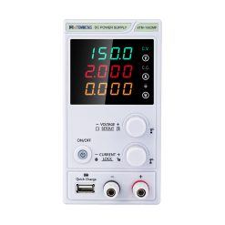 eTM-1502MF, 0-150V 0-2A Switching Regulated DC Bench Power Supply Mini with 4-Dight LED Display, Quick Charge USB Port, Output Switch