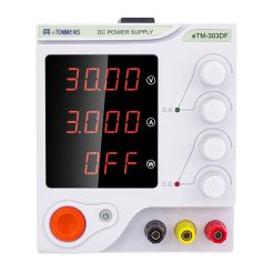 eTM-303DF, Linear DC Bench Power Supply Variable 30V 3A with 4-Digits LED Power Display, Encoder Adjustment Knob, Output Switch Control