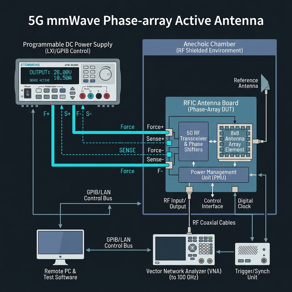 5G mmWave Testing Power Supply: Overcoming Voltage Drop in Active Arrays